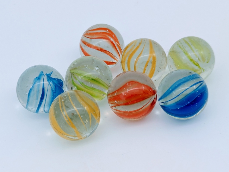 Glasmurmeln 25 mm, 4 Farben